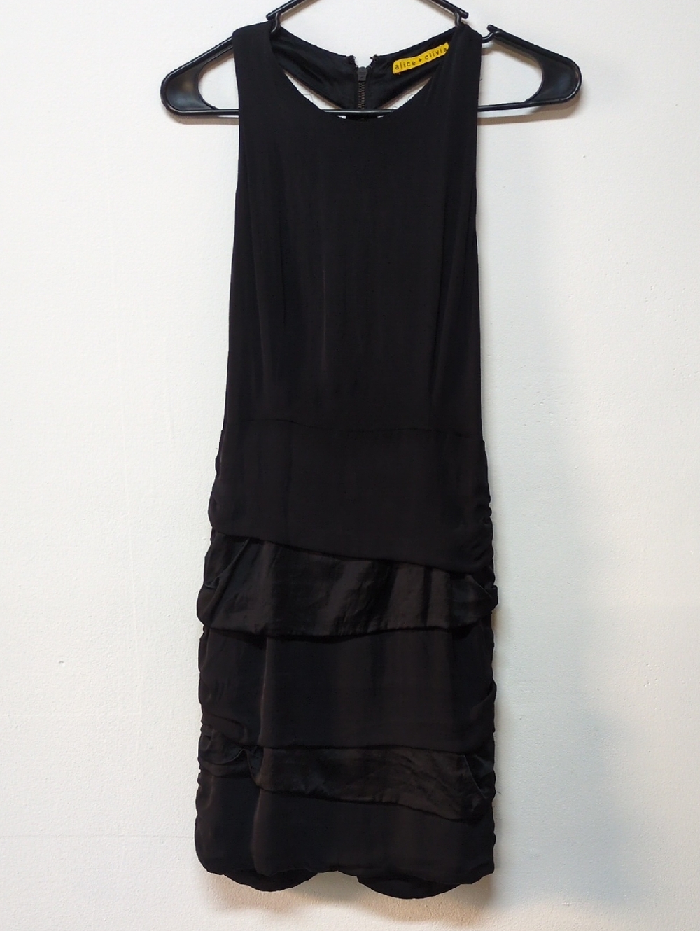 Alice and Olivia Black Mini Dress- Open Back Racer Back, Size XS